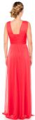V Neck Formal Dress with Bead Accent at Front Center back